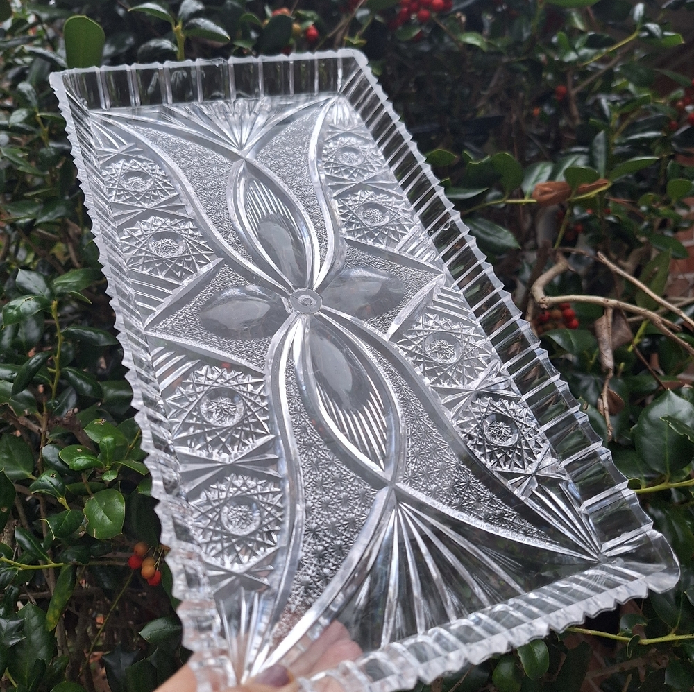 Vintage Lucite Tray MCM Vanity Platter Mid Century Modern Clear Acrylic Plastic